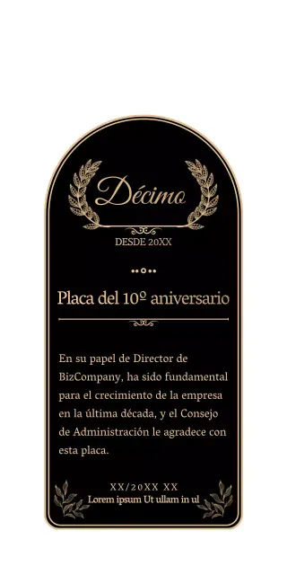 Una sencilla y emotiva celebración de aniversario en negro y dorado