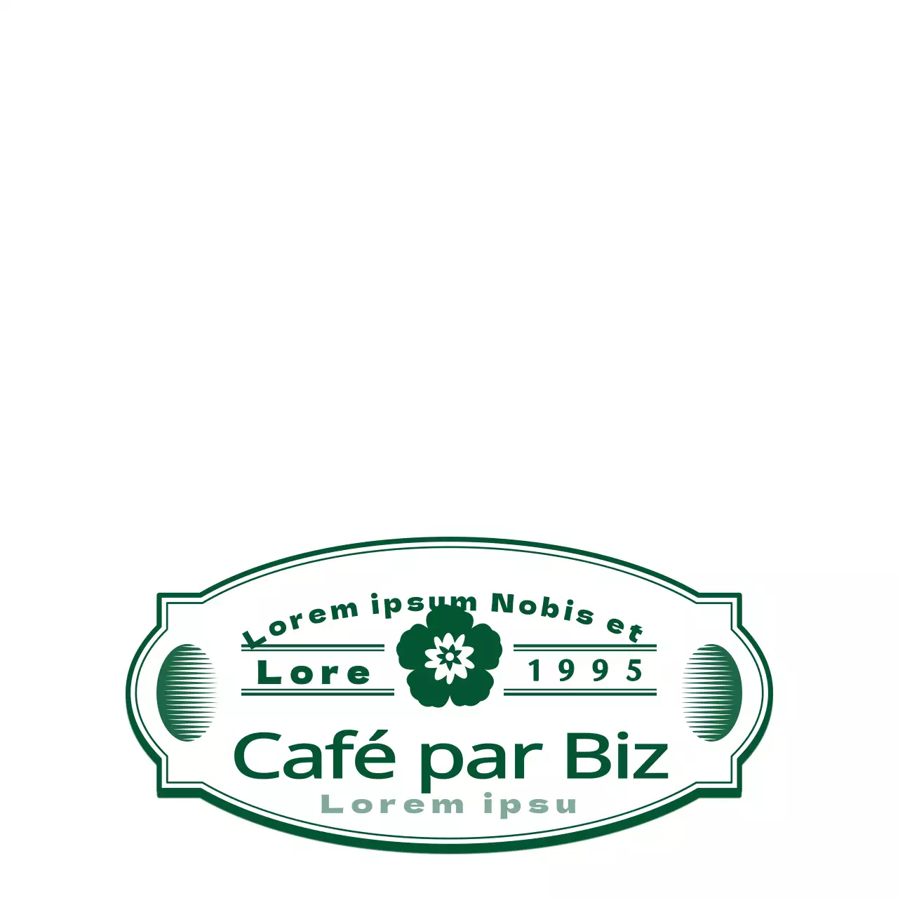 Vert et blanc, simple, moderne, rétro, emblème, logo, information sur les cafés