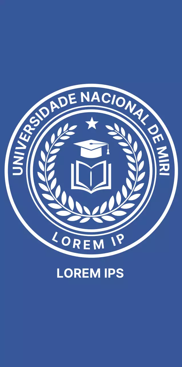 Lembranças escolares com símbolos universitários azuis e brancos