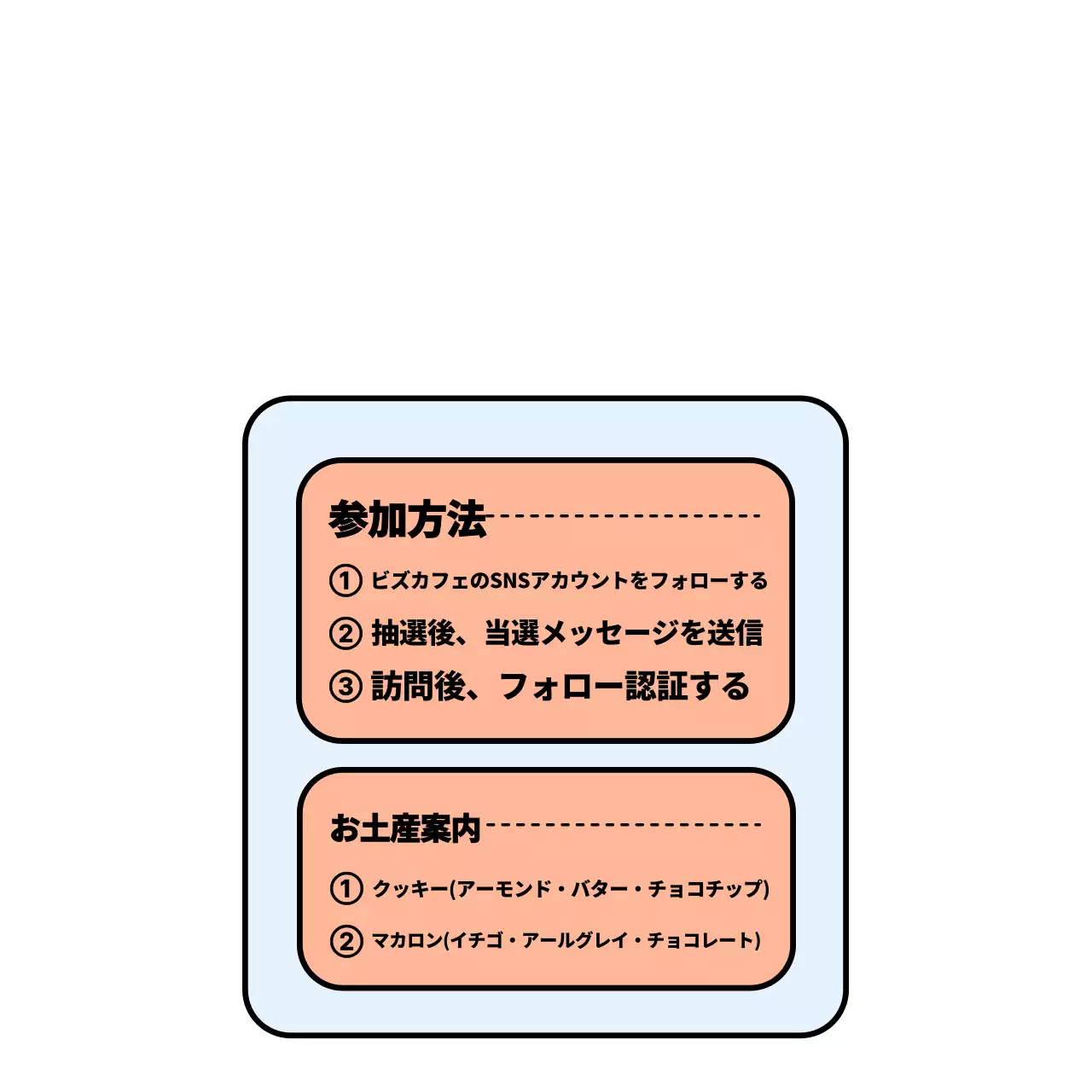 赤と水色のキュートでヒップなコーヒーポットキャラクター風SNSイベント案内