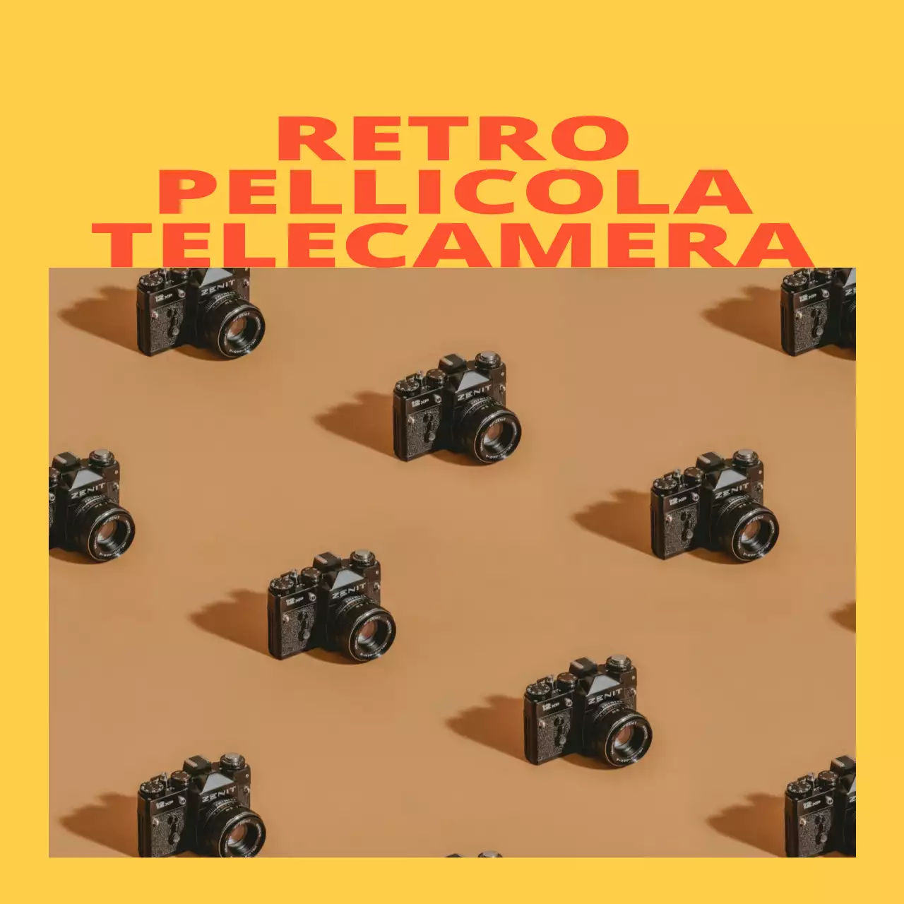 Merchandising di tendenza con cornici e foto che utilizzano colori ad alta saturazione e di grande impatto.