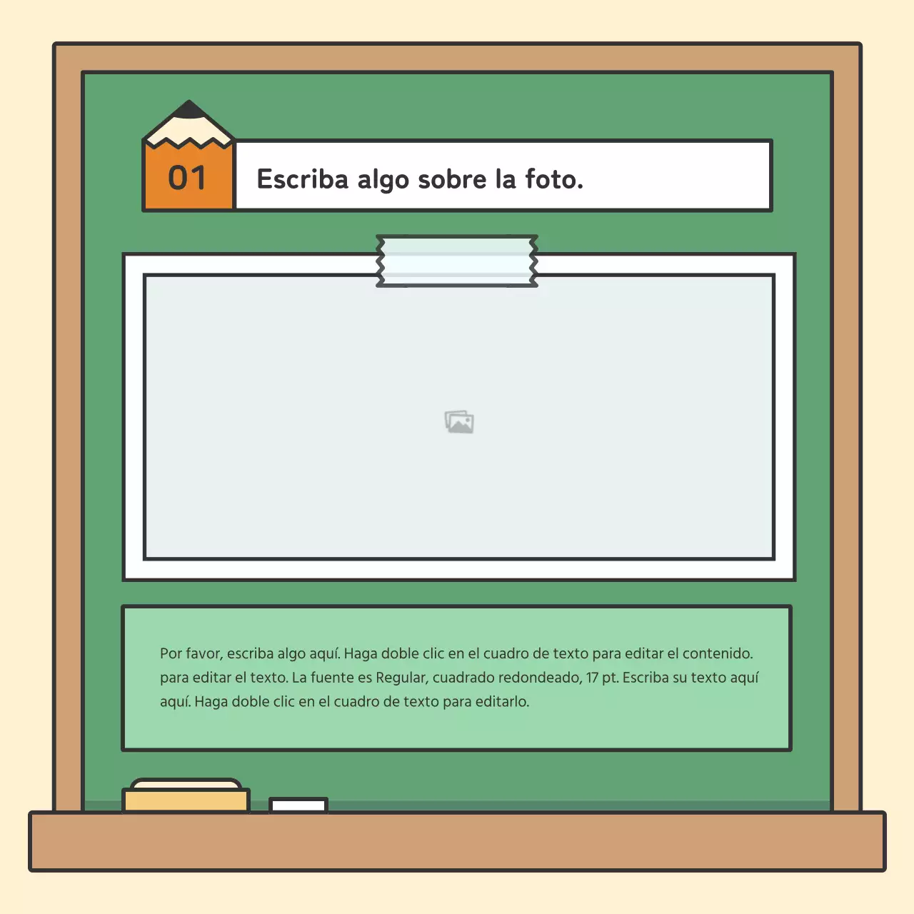 Coloridas y bonitas tarjetas educativas de pizarraNoticias