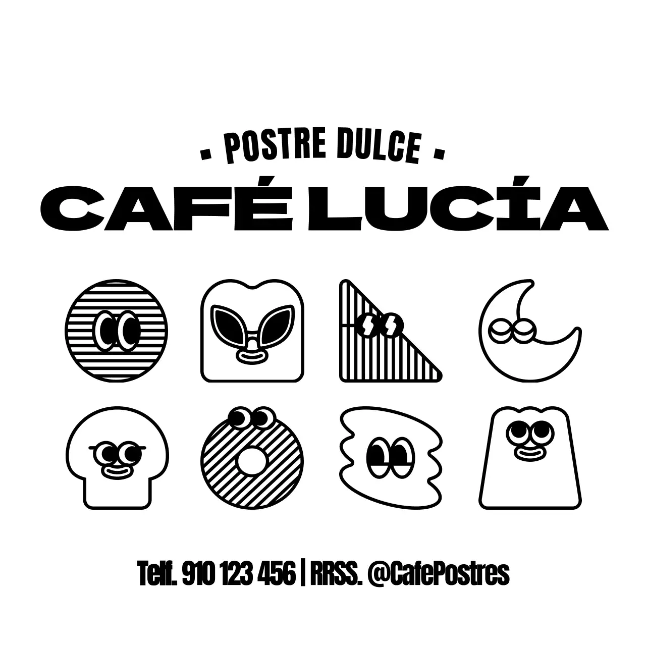 Postres de peluche combinaciones de personajes estilo cafetería promoción e información