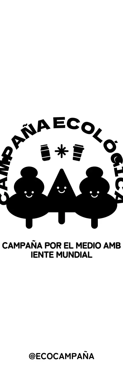 Simpática combinación de texto y personaje de madera para promocionar campañas ecológicas