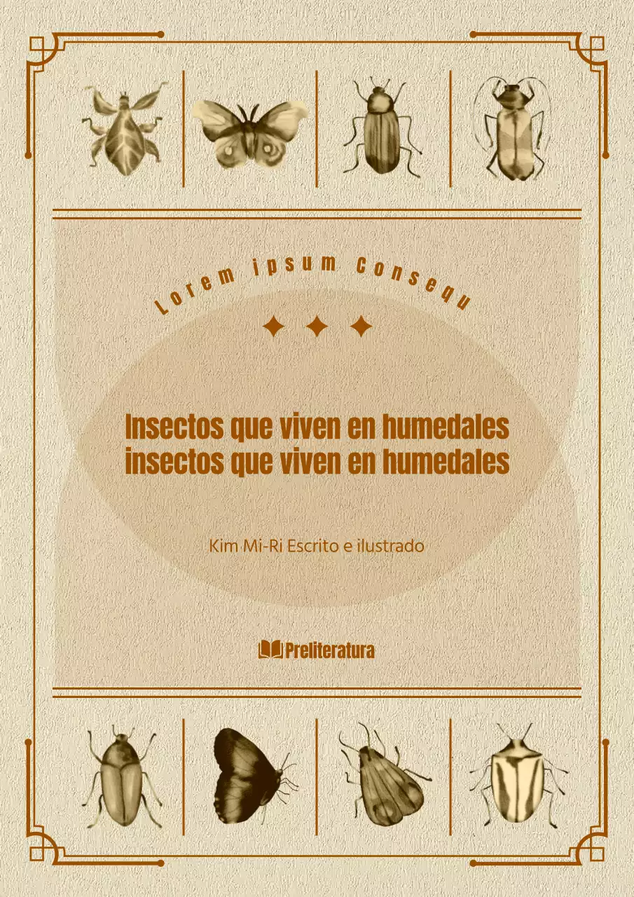 Información sobre insectos en un diseño vintage dividido con tonos marrones