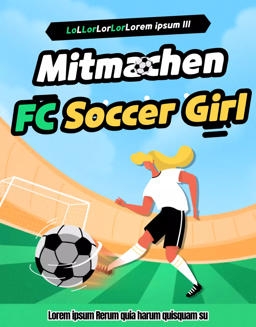 Frauenfußball mit grün-gelben Akzenten