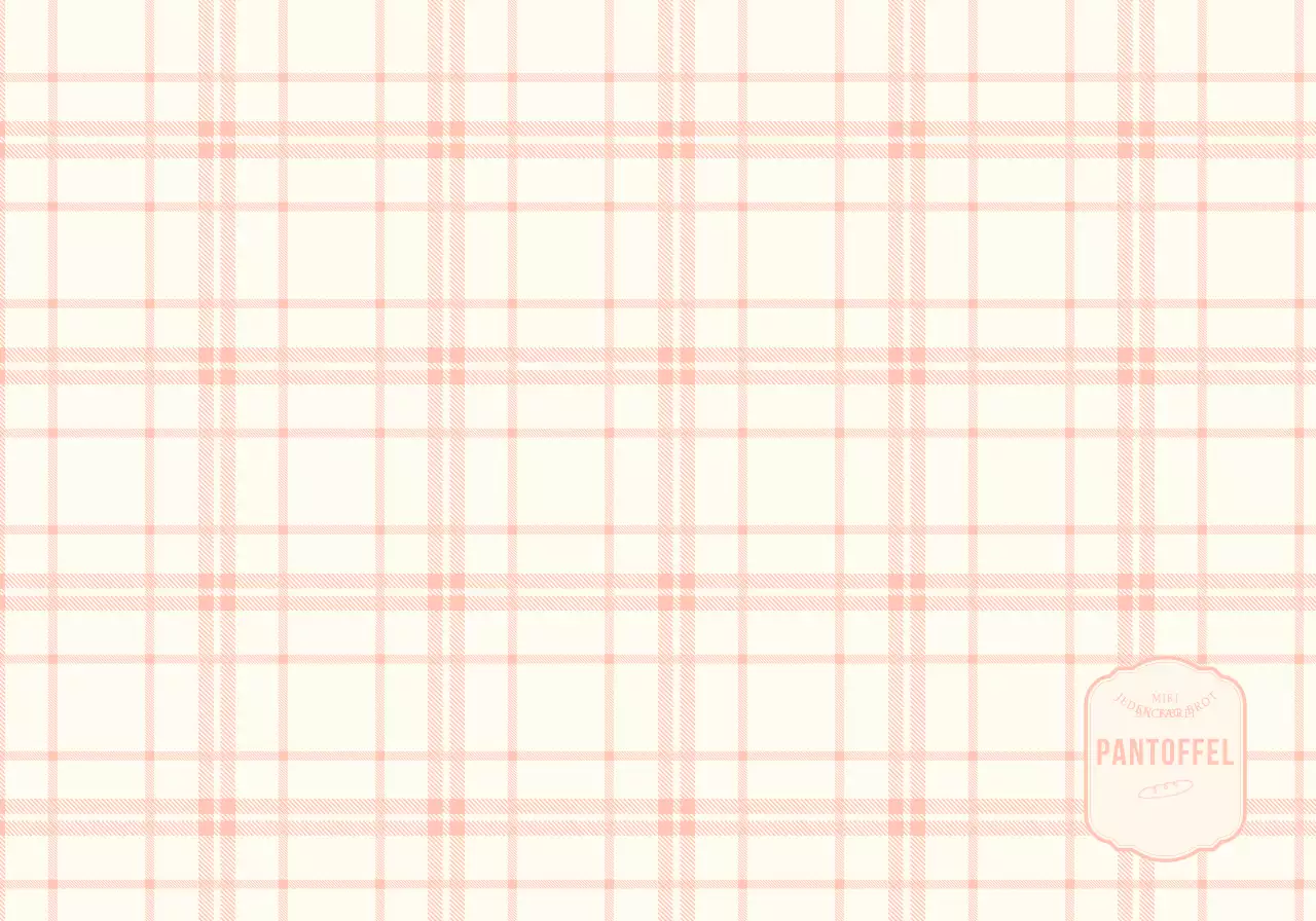 Bäckereikonzept mit luxuriösen Aufnähern in einem rosa-gelb karierten Muster