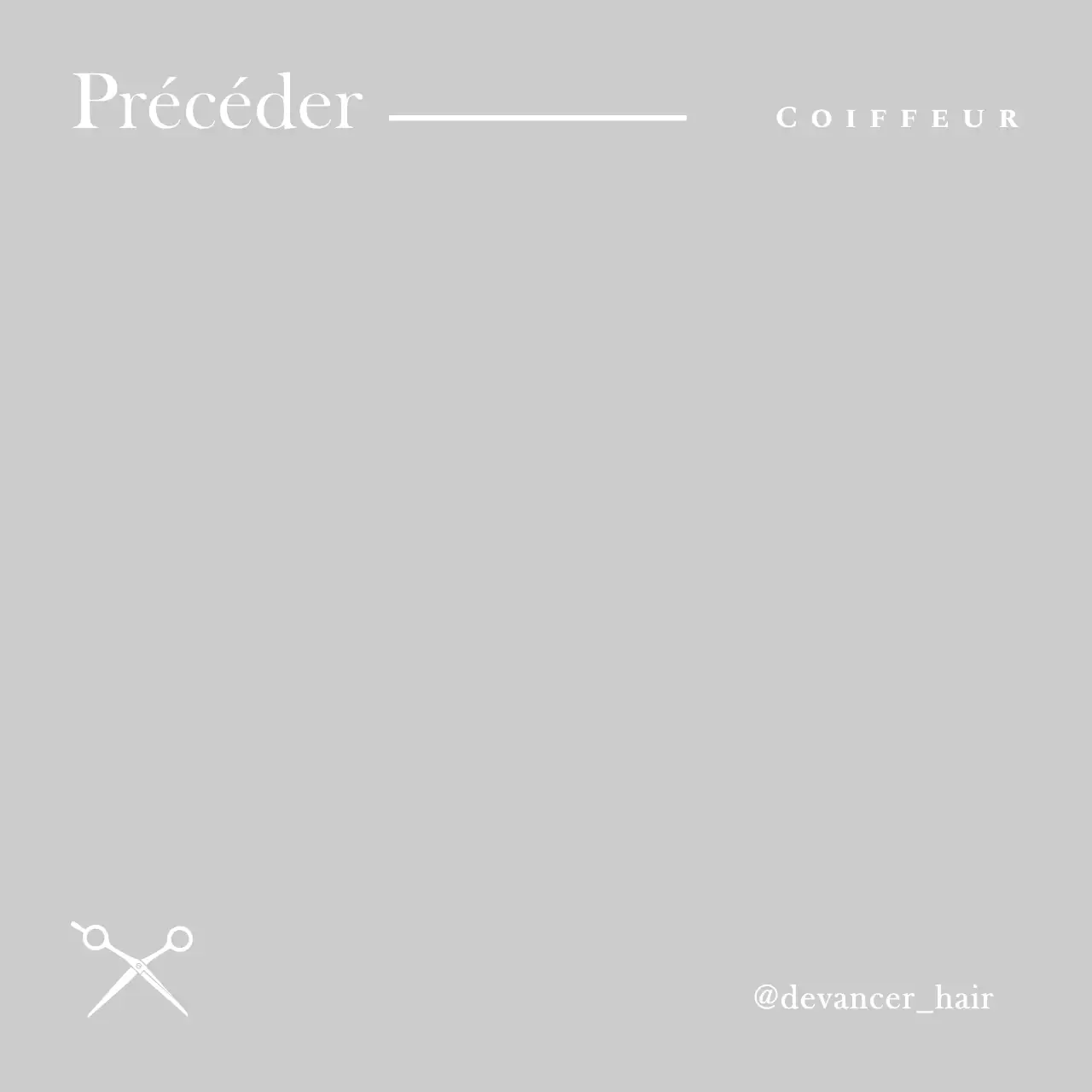 Illustration d'un salon de coiffure avec ciseaux en blanc et design simple