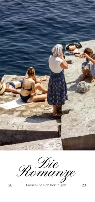 Sentimentale Ware mit blauem Meer und schwarzen englischen Worten