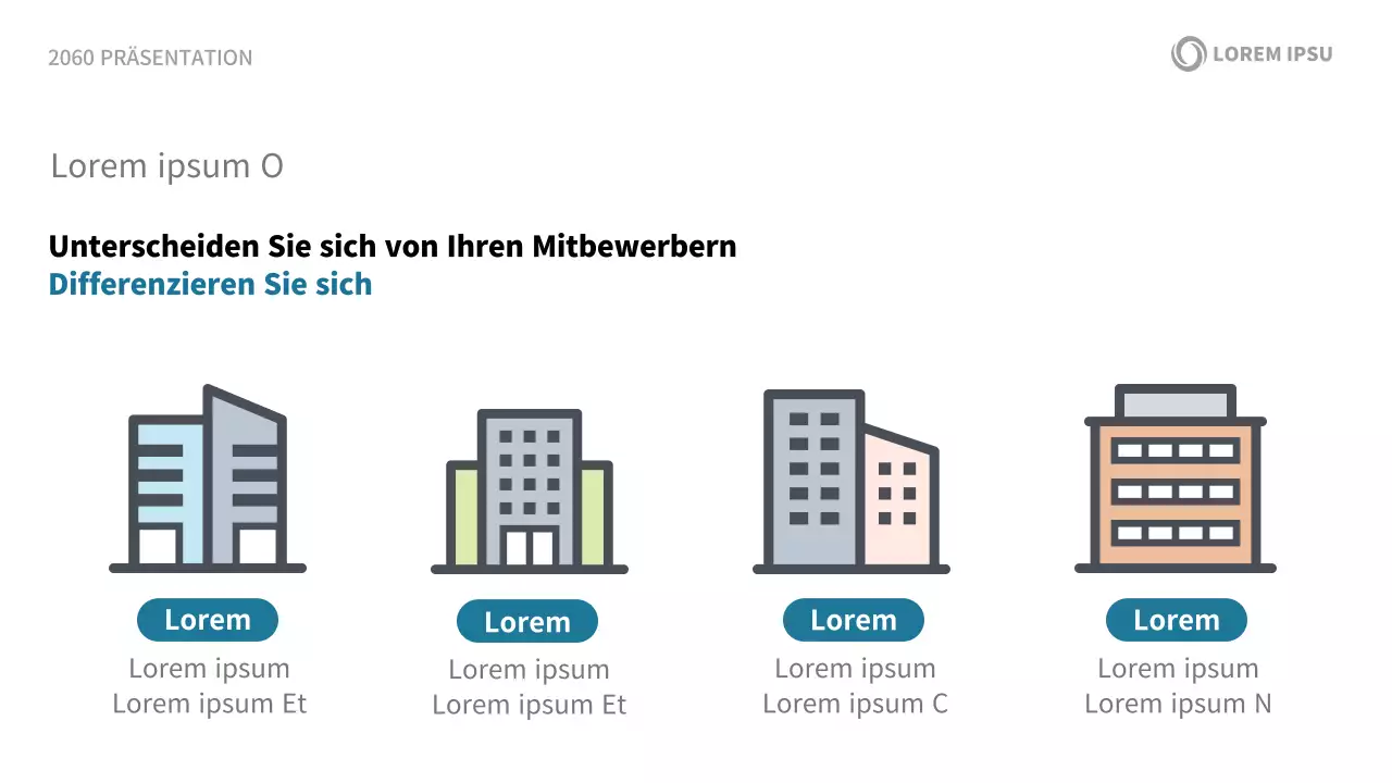 Ein moderner weiß-blauer Vorschlag zur Einführung eines Unternehmens