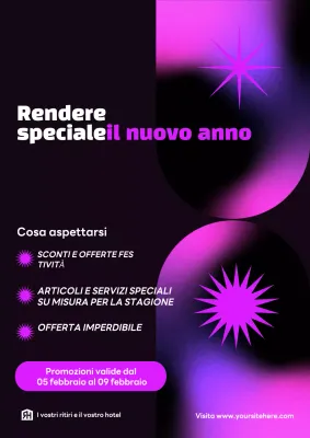 promozione astratta di Capodanno in nero e rosa sfumato