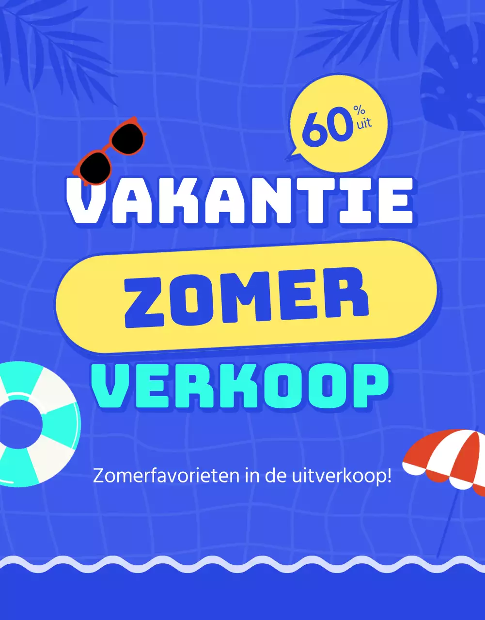 Promoot je zomervakantie met blauwe en gele accenten