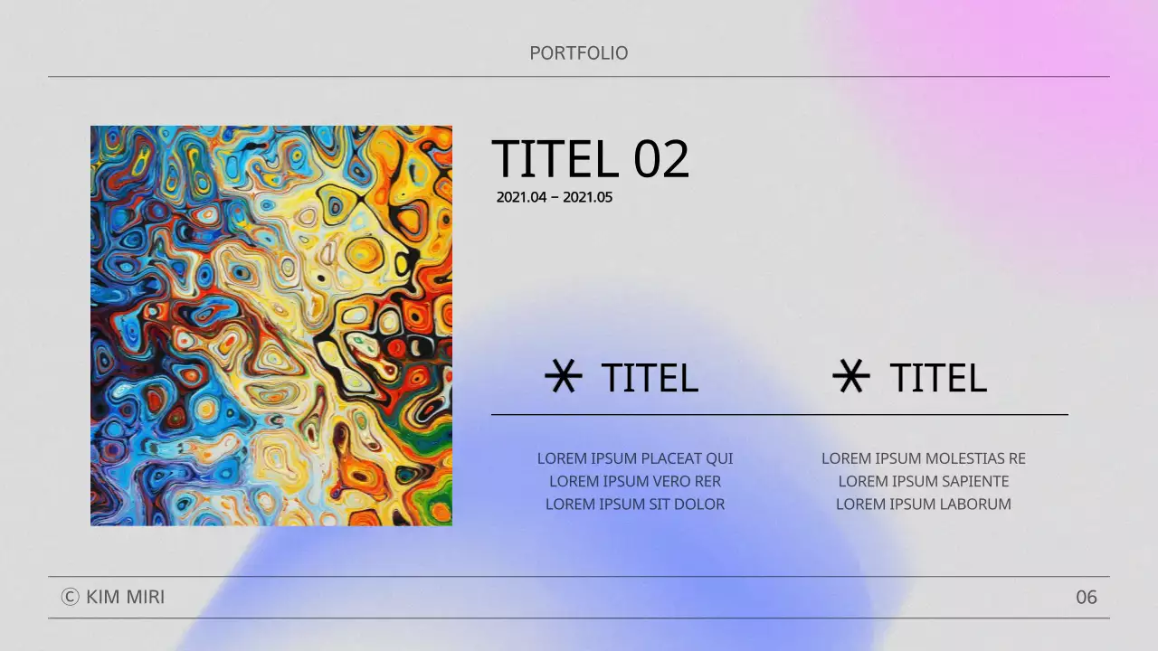 Eine moderne Mappe in Rosa und Blau