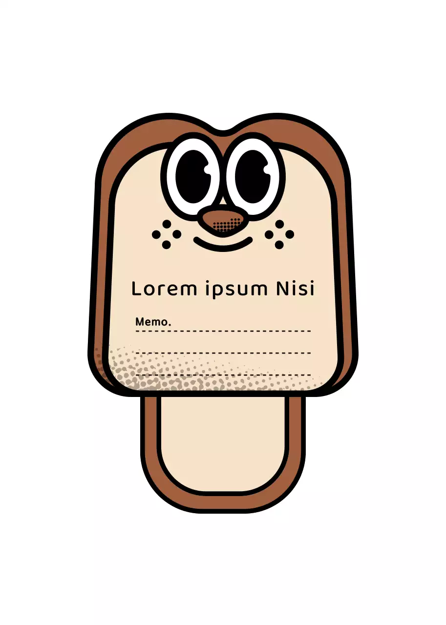 Schattige en hippe broodkarakter-stijl voedselverzegelingsetiketstickers in bruin en lichtgeel