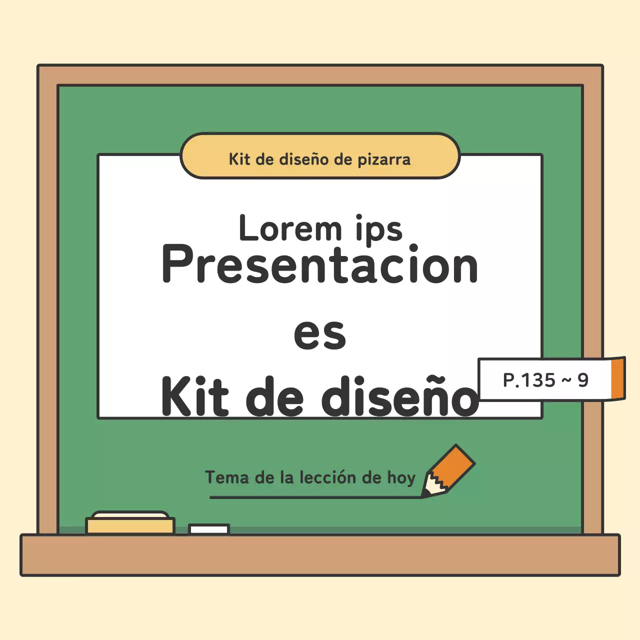 Coloridas y bonitas tarjetas educativas de pizarraNoticias