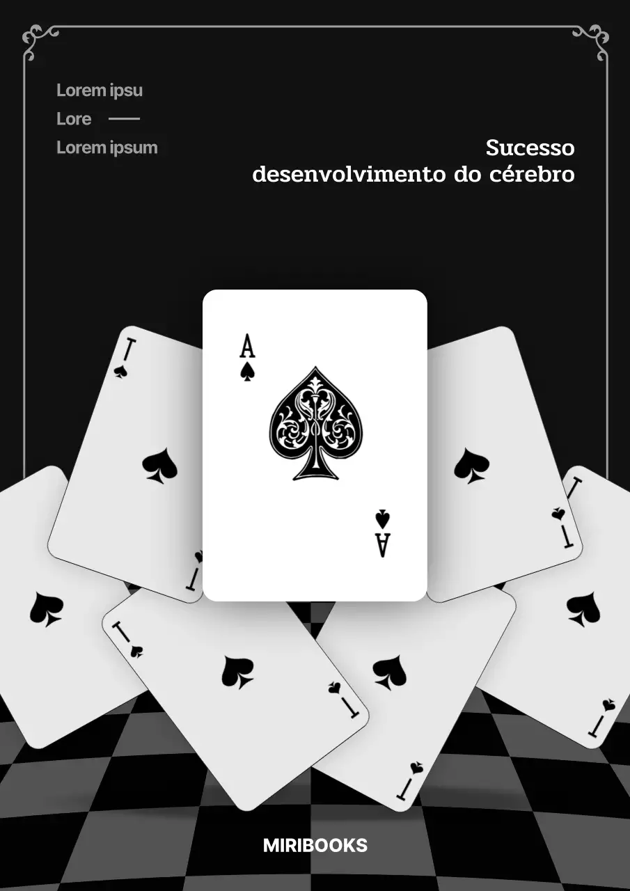 Livro de autoajuda sobre o desenvolvimento do cérebro moderno a preto e branco