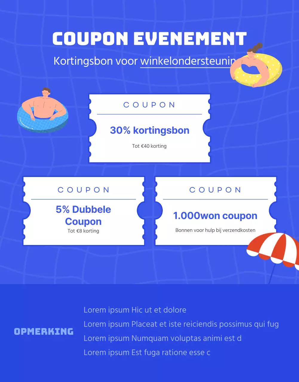 Promoot je zomervakantie met blauwe en gele accenten