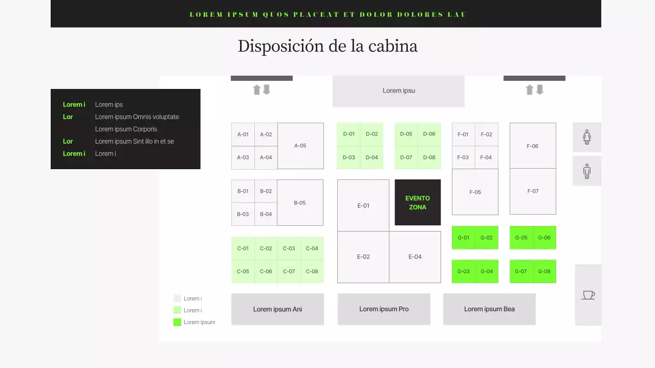 Propuesta corporativa de feria de alimentación moderna en negro y chartreuse