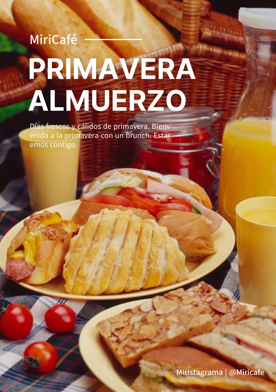 Foto del menú del brunch inspirado en la primavera