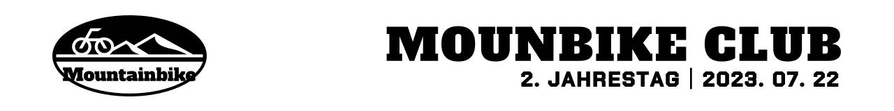 Einfaches und angesagtes Fahrradsymbol im Logo-Stil in Schwarz und Weiß zur Feier des 2. Jahrestages eines Fahrradclubs.