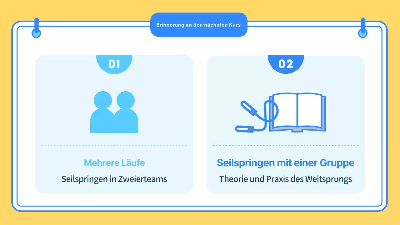 Gelb blau niedliche Illustration Schule Leibeserziehung Unterrichtsmaterial