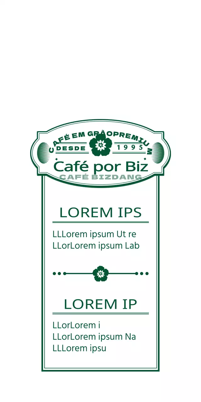Verde e branco simples moderno retro emblema logotipo estilo café informações