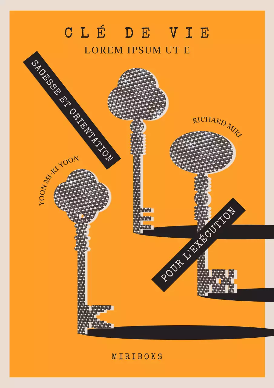 Couverture de livre de conseils de vie pop art en orange et noir