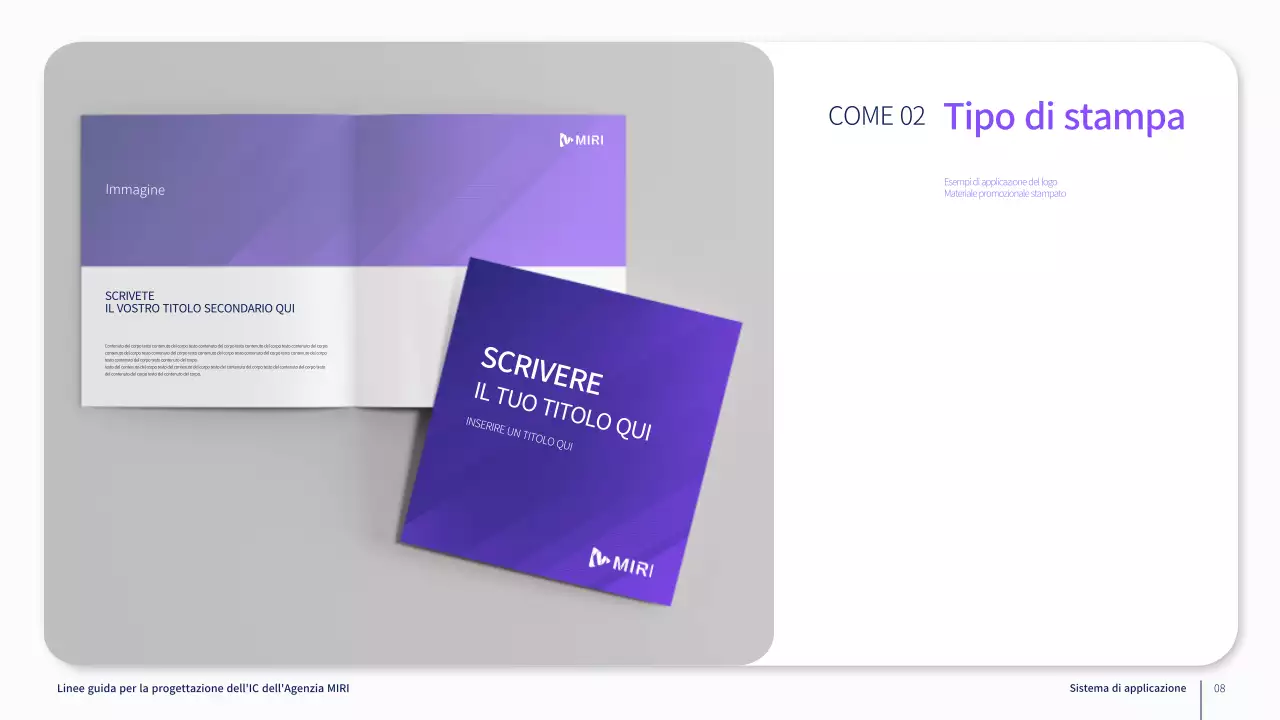 Linee guida del marchio aziendale in viola