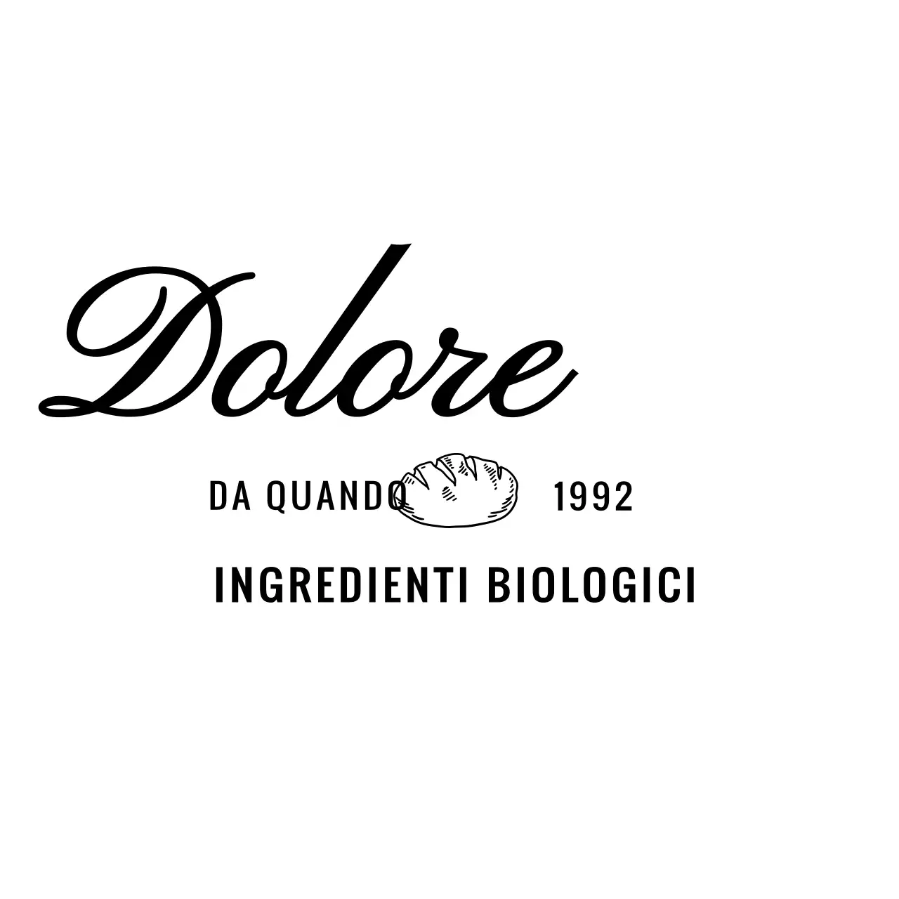 Design di un negozio di pane con testo nero e corsivo di classe