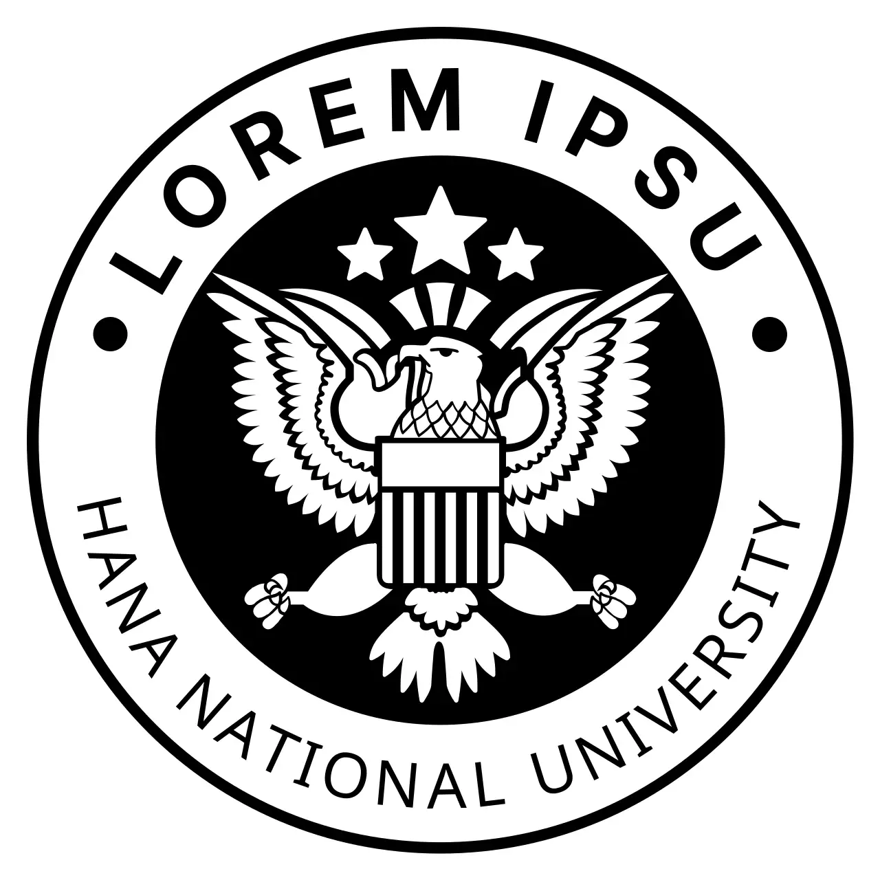 Un symbole d'aigle simple et propre avec un style de logo d'ambassadeur pour la publicité et la promotion des universités.