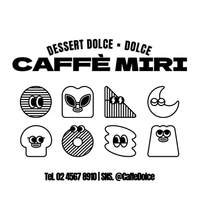 Dolci coccolosi combinazioni di personaggi stile caffetteria promozione e informazioni