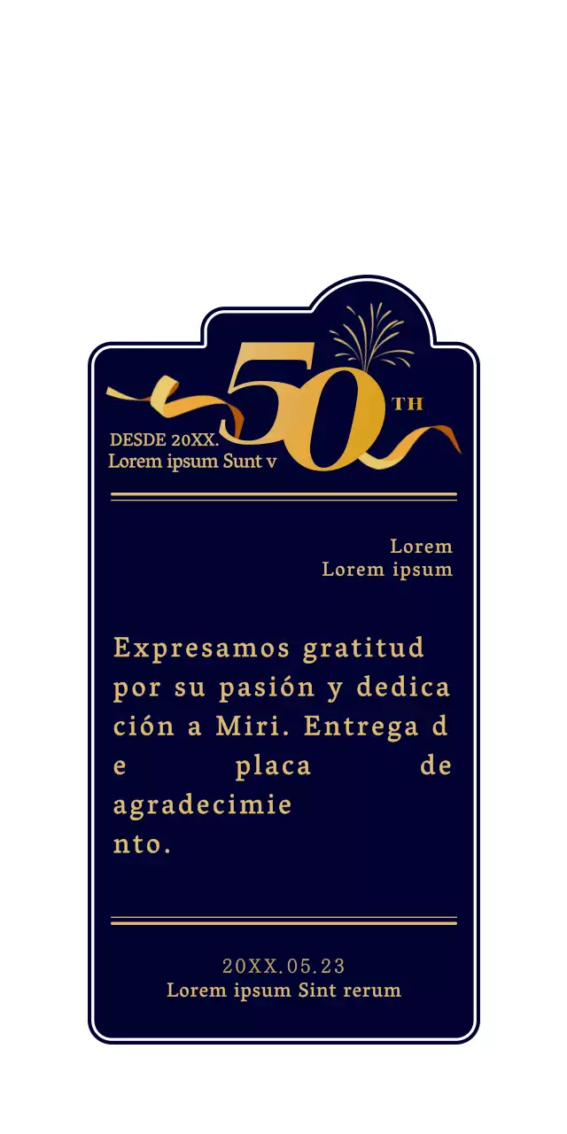 Una celebración sencilla y limpia en azul marino y dorado