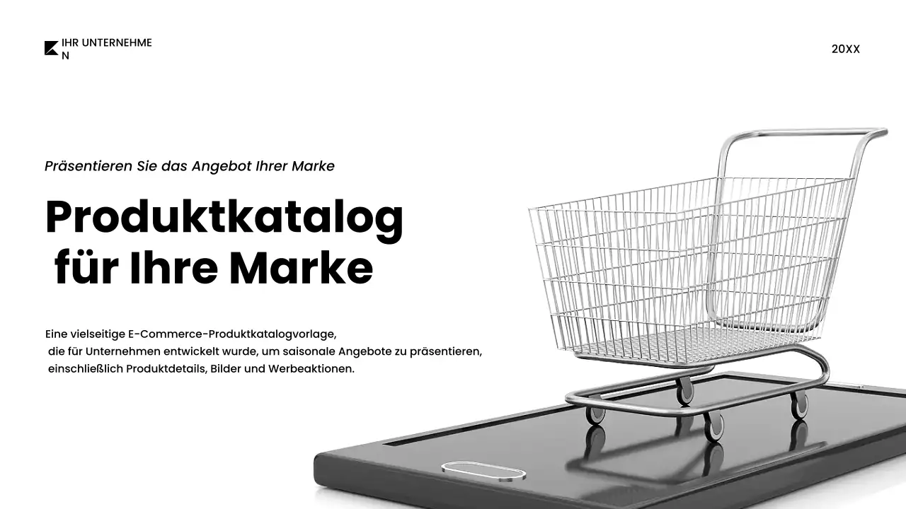 Graues minimalistisches Produktkatalogdokument