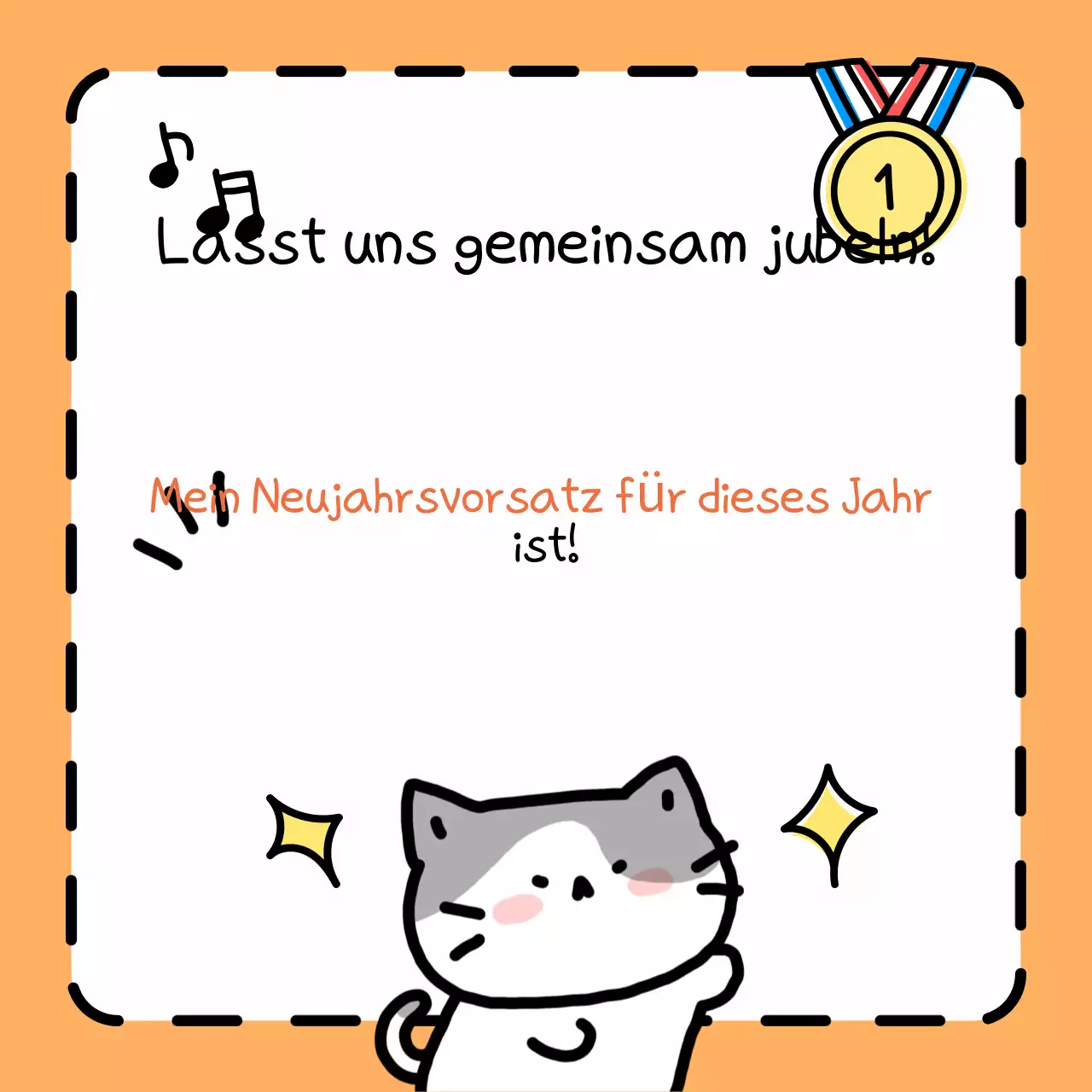 Orangefarbener Jubel für das neue Jahr