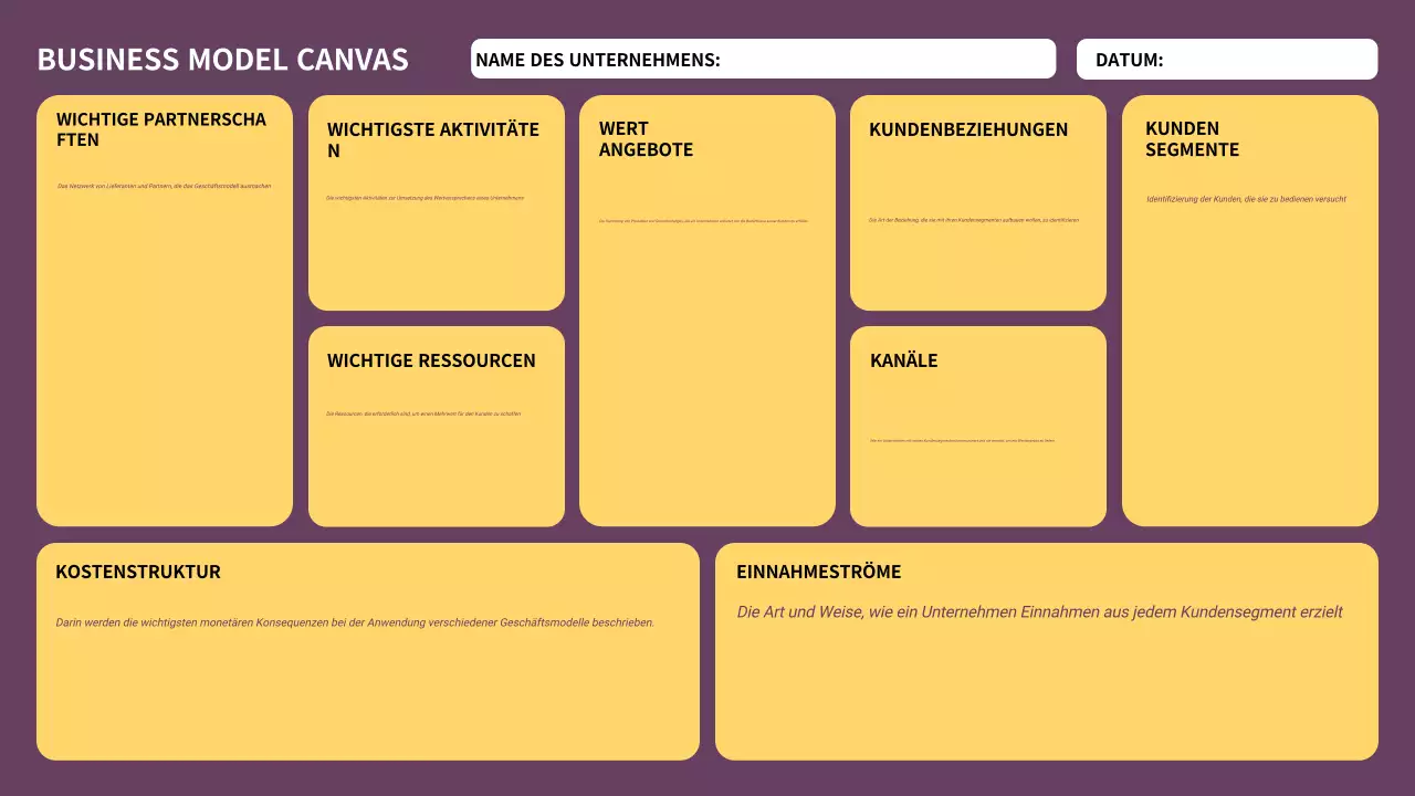 lila moderner Businessplan