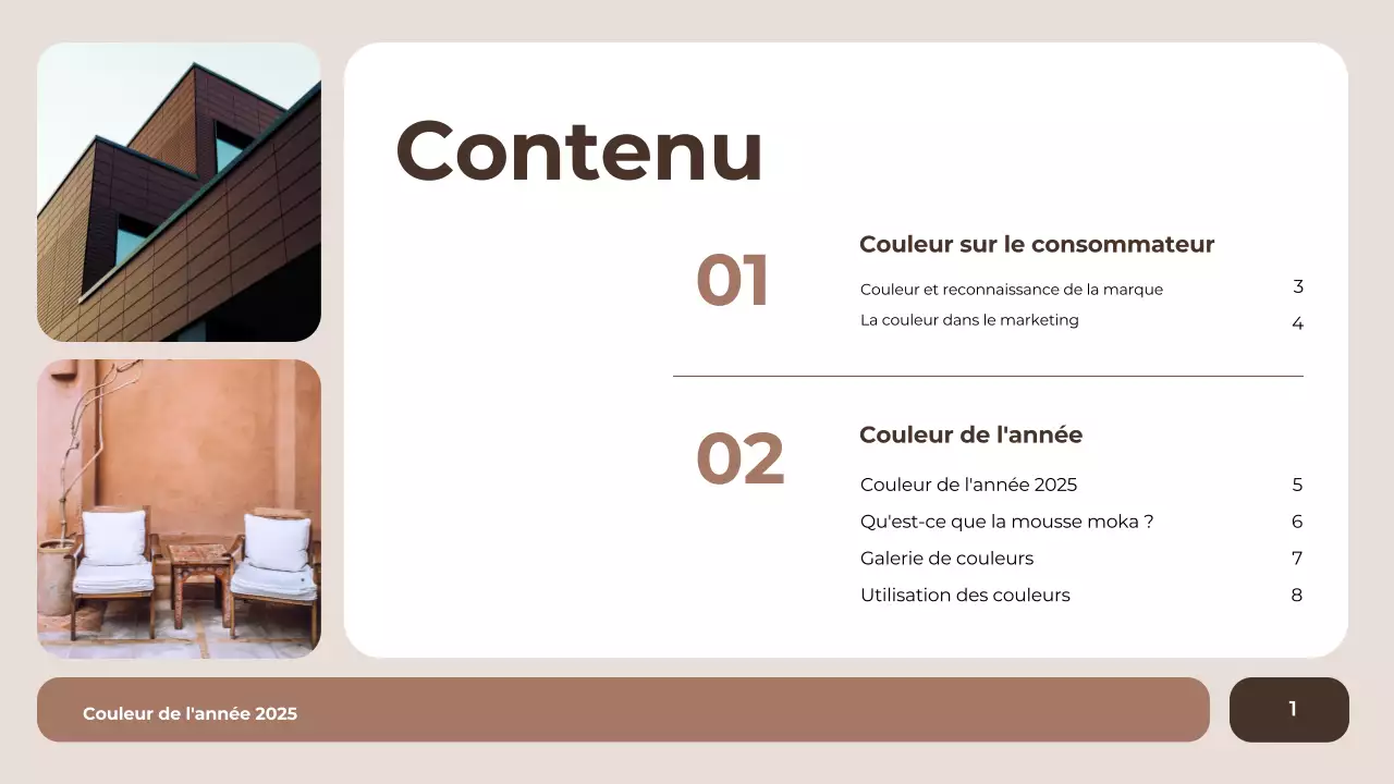 rapport de couleur moderne marron