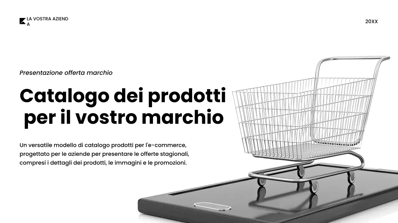 Documento catalogo prodotti grigio e minimalista