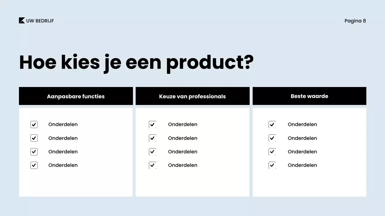 Grijs minimalistisch productcatalogusdocument