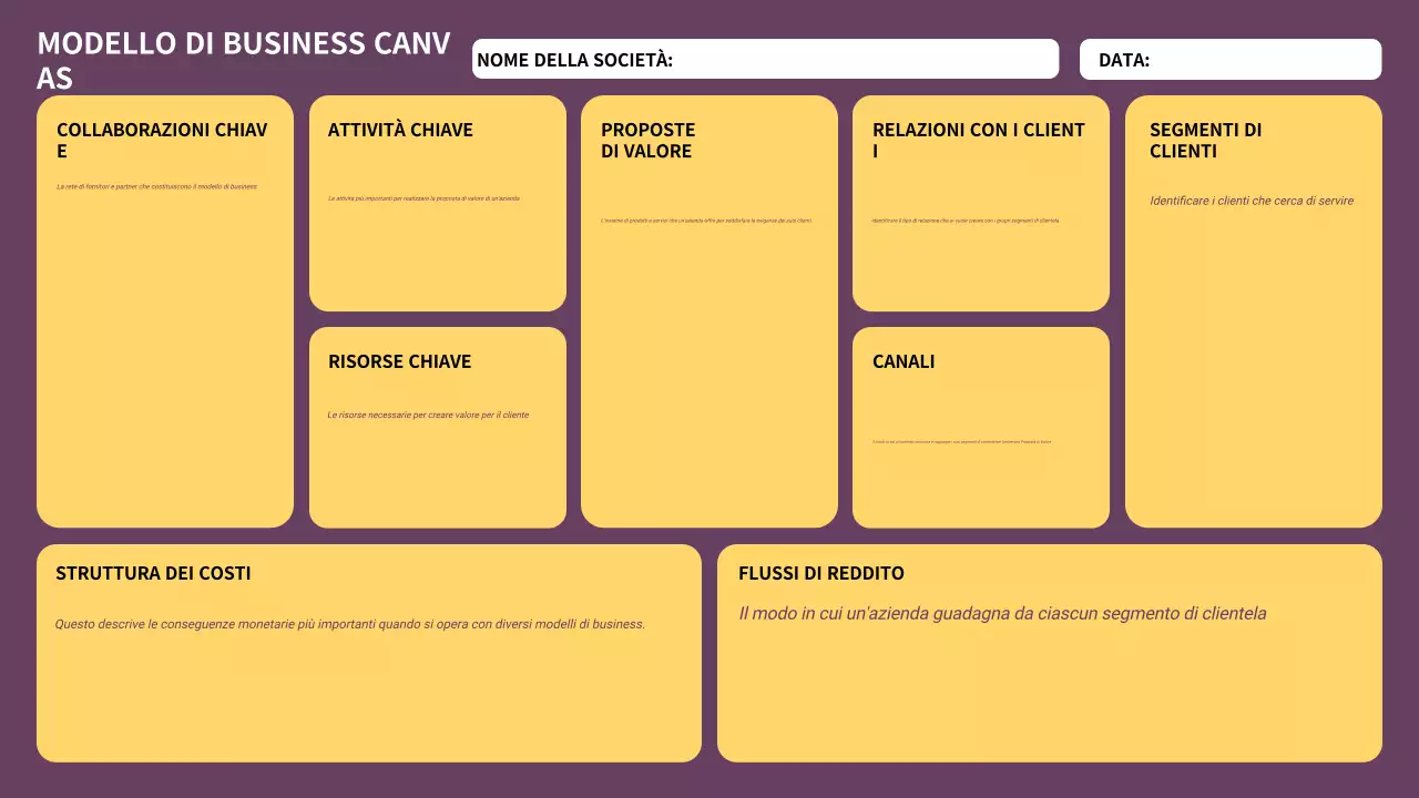 piano aziendale moderno viola