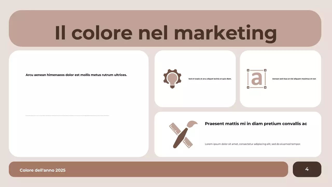 relazione sui colori moderni del marrone