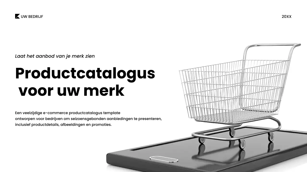 Grijs minimalistisch productcatalogusdocument