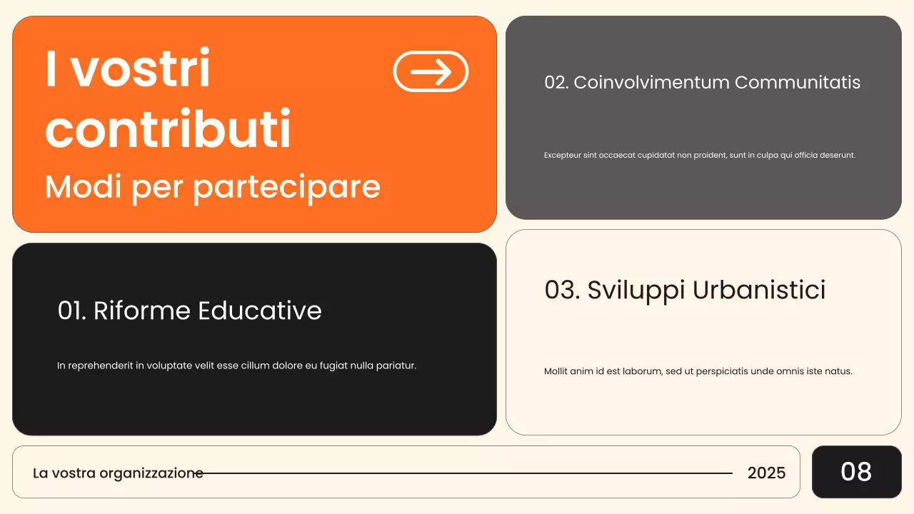 Presentazione del bando civile moderno di Orange