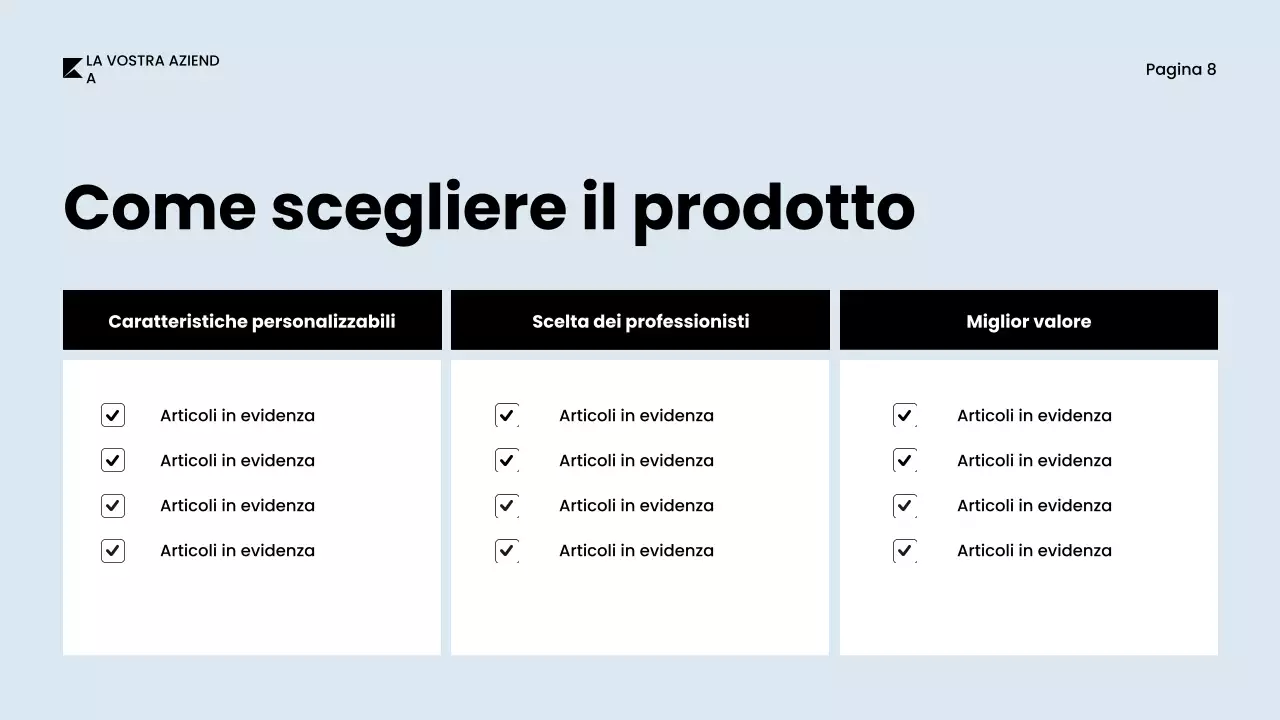 Documento catalogo prodotti grigio e minimalista