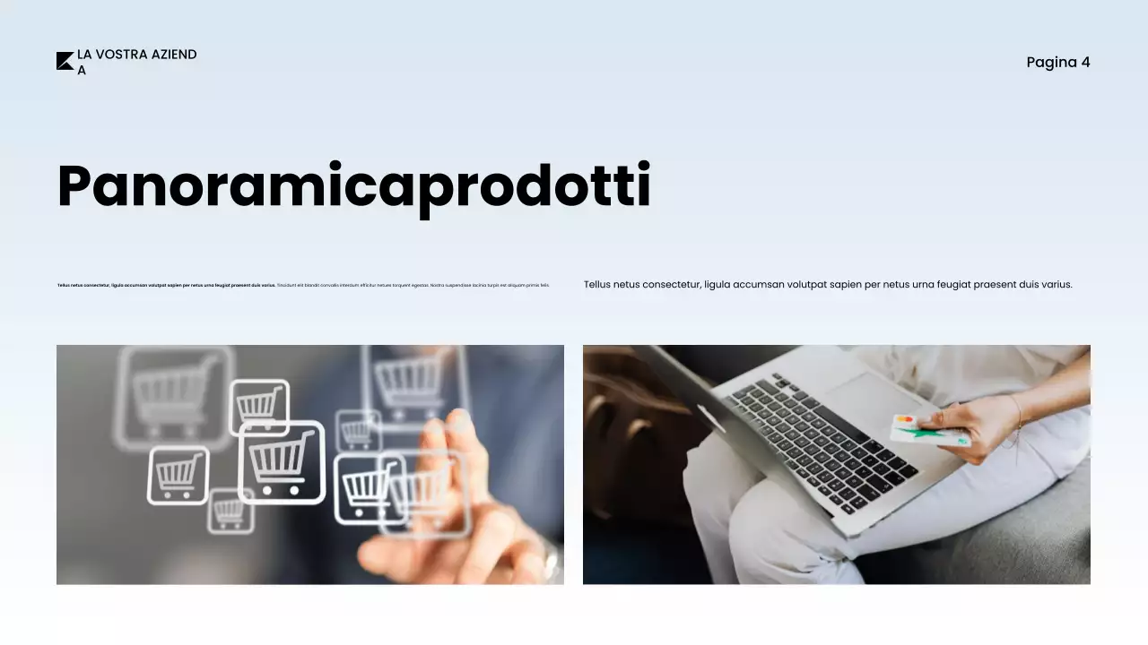 Documento catalogo prodotti grigio e minimalista