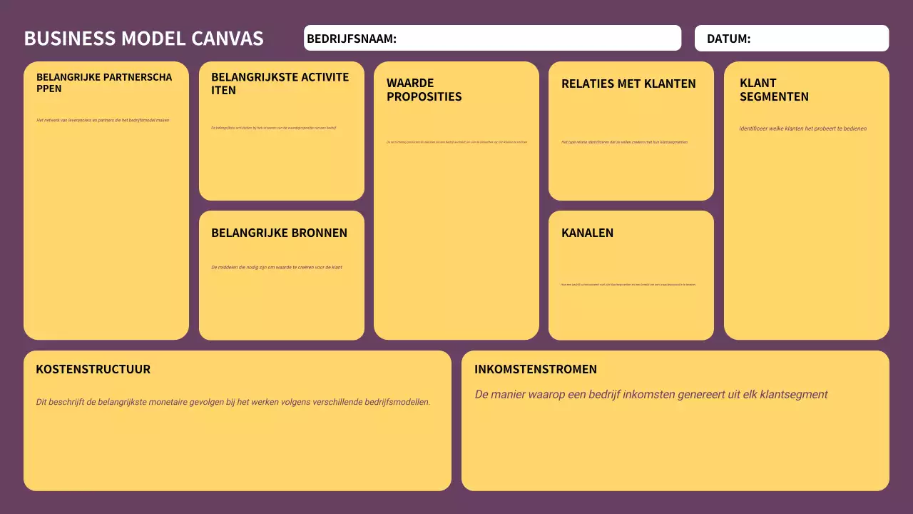 paars modern ondernemingsplan