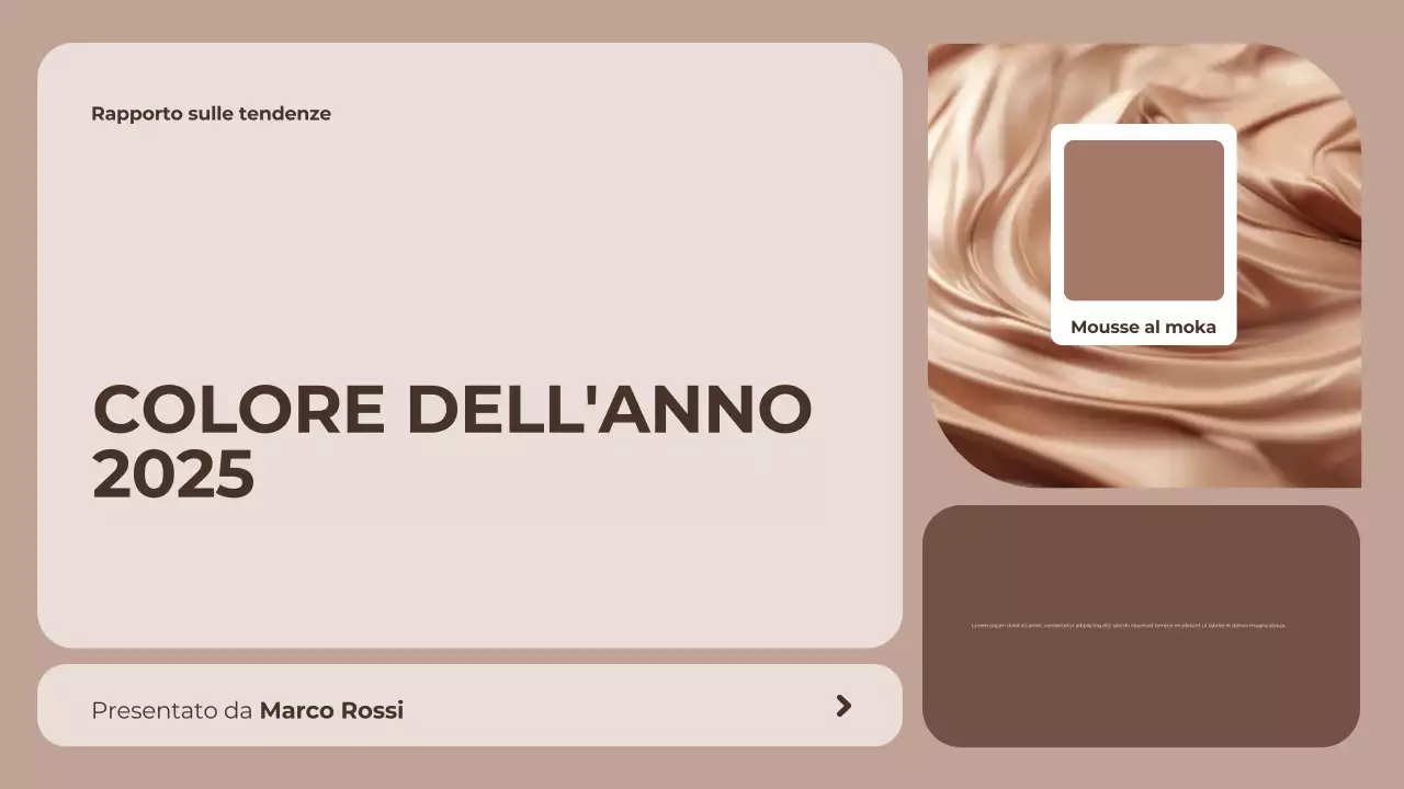 relazione sui colori moderni del marrone