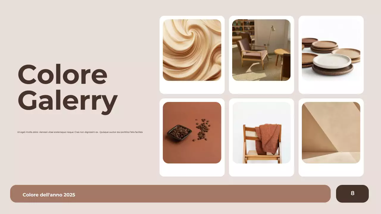 relazione sui colori moderni del marrone