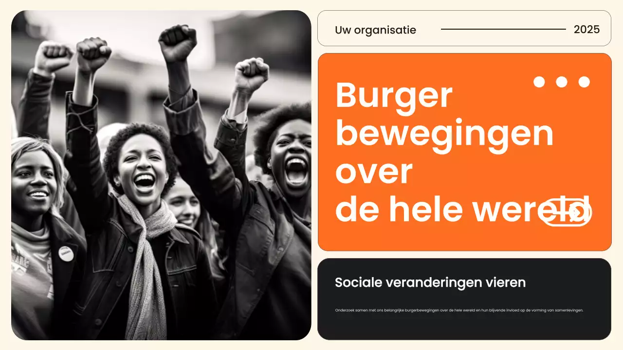 Oranje Moderne Burgerlijke Aankondiging Presentatie