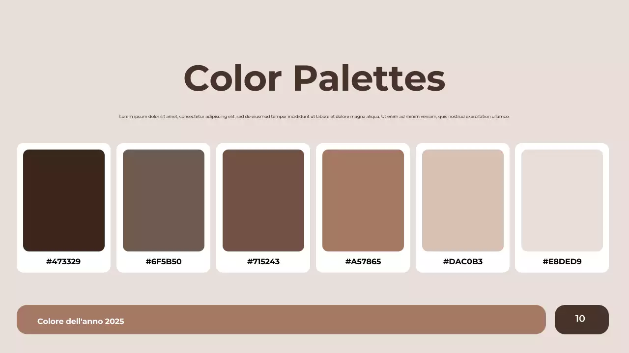 relazione sui colori moderni del marrone