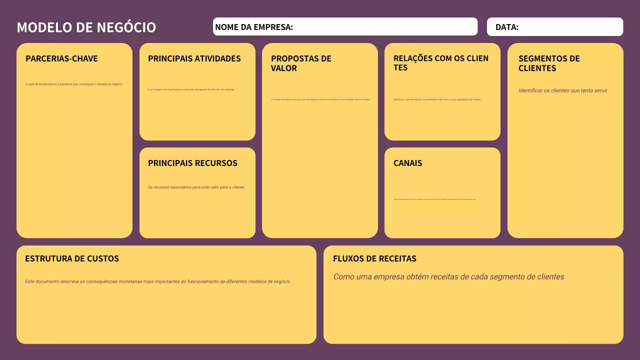 plano de negócios moderno púrpura